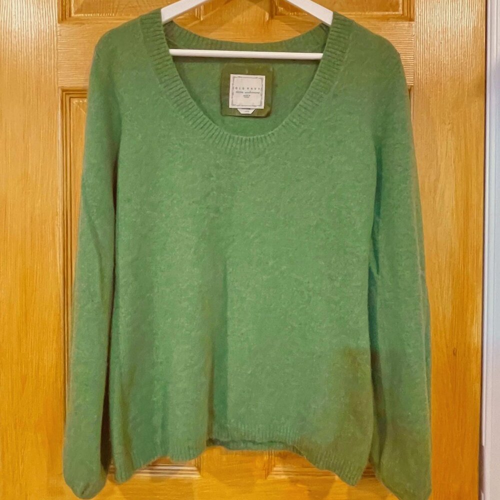 OLD NAVY 100% Cashmere Sweater Moss Green Heather Sz L